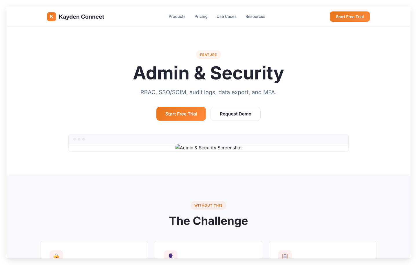 Admin security configuration with RBAC roles